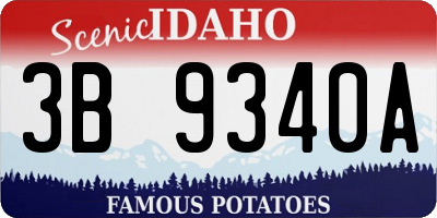 ID license plate 3B9340A