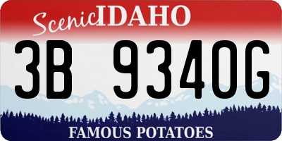 ID license plate 3B9340G