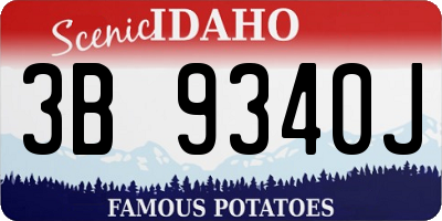 ID license plate 3B9340J