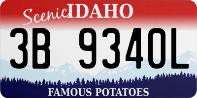 ID license plate 3B9340L