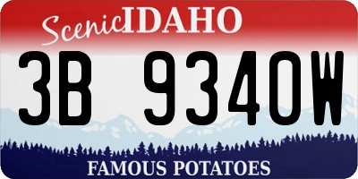 ID license plate 3B9340W