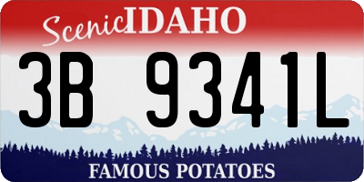 ID license plate 3B9341L