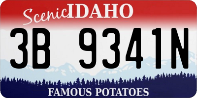 ID license plate 3B9341N
