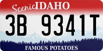 ID license plate 3B9341T
