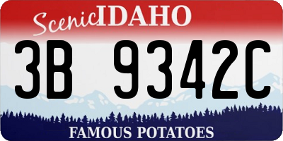 ID license plate 3B9342C