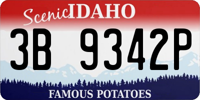 ID license plate 3B9342P