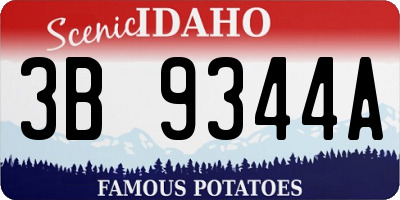 ID license plate 3B9344A