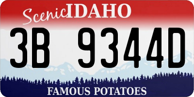 ID license plate 3B9344D