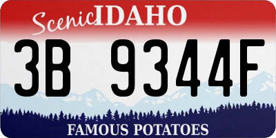 ID license plate 3B9344F