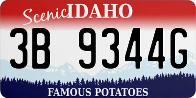 ID license plate 3B9344G