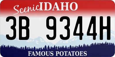 ID license plate 3B9344H