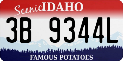ID license plate 3B9344L