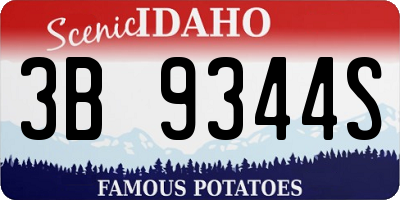 ID license plate 3B9344S