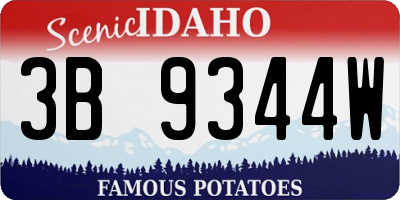 ID license plate 3B9344W