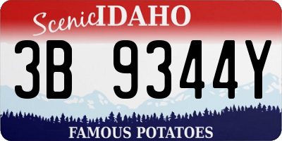 ID license plate 3B9344Y