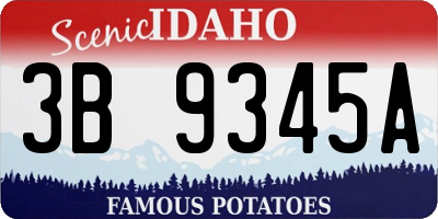 ID license plate 3B9345A