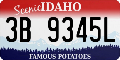 ID license plate 3B9345L