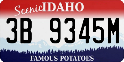 ID license plate 3B9345M