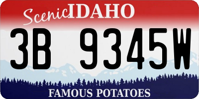 ID license plate 3B9345W
