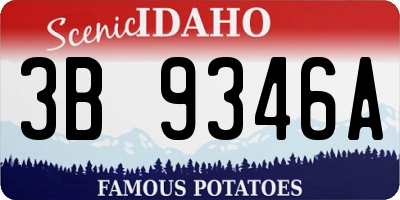 ID license plate 3B9346A