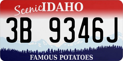 ID license plate 3B9346J