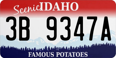 ID license plate 3B9347A