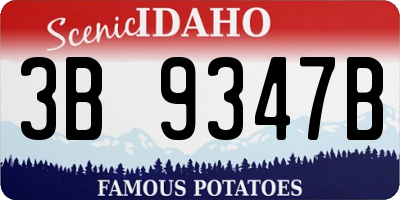 ID license plate 3B9347B