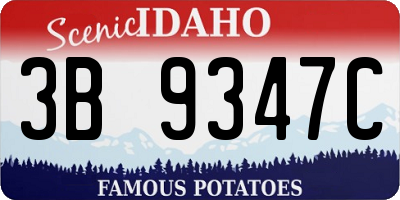 ID license plate 3B9347C