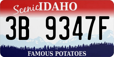 ID license plate 3B9347F