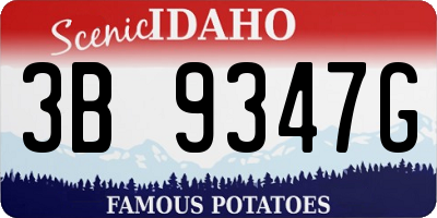 ID license plate 3B9347G