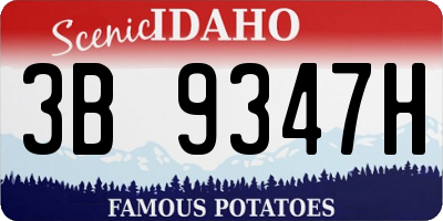 ID license plate 3B9347H