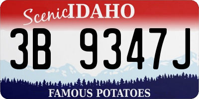 ID license plate 3B9347J