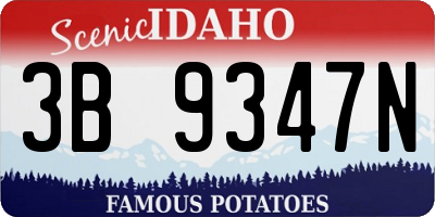 ID license plate 3B9347N