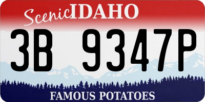 ID license plate 3B9347P