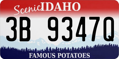 ID license plate 3B9347Q