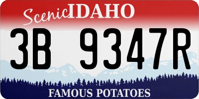 ID license plate 3B9347R