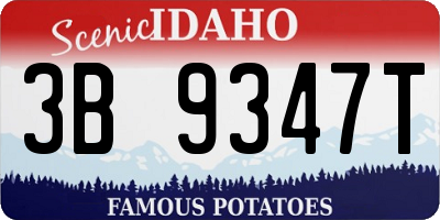 ID license plate 3B9347T