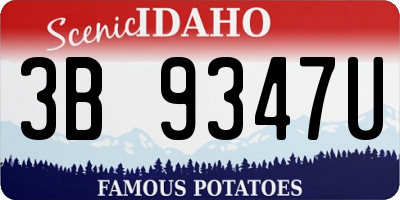 ID license plate 3B9347U