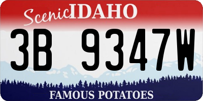 ID license plate 3B9347W