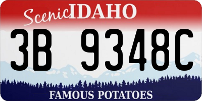 ID license plate 3B9348C