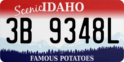 ID license plate 3B9348L