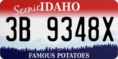 ID license plate 3B9348X