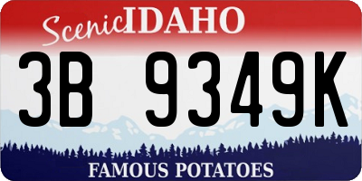 ID license plate 3B9349K