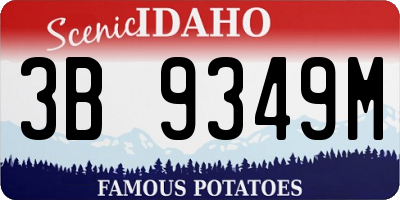 ID license plate 3B9349M