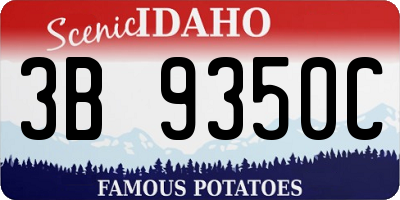 ID license plate 3B9350C