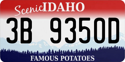 ID license plate 3B9350D