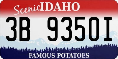 ID license plate 3B9350I