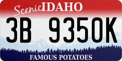 ID license plate 3B9350K