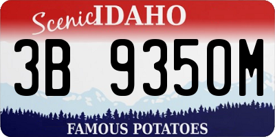ID license plate 3B9350M