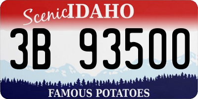 ID license plate 3B9350O